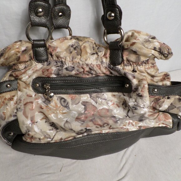 Wilsons Leather Floral Fabric Medium Sz Shoulder Bag - Picture 3 of 12